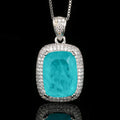Paraiba Blau Anhänger mit Box Kette