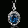 Weißgoldene blaue Spinell-Hängematte mit Chopard-Kette