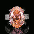Ice-Flower-cut Padparadscha Ring