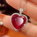 Ruby Anhänger mit Box-Kette