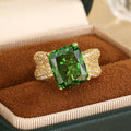 Eis-Blume Schnitt Smaragd Ring